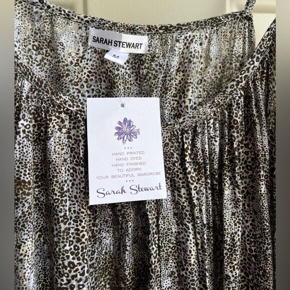 NWT Sarah Stewart Midi Sundress Size M Flowy Printed Sleeveless Dress summer - Picture 2 of 5